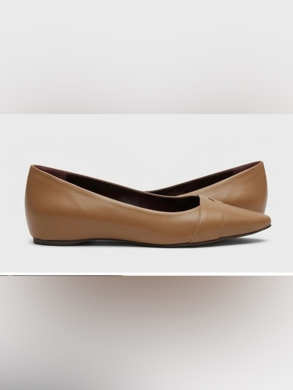 $795 Bougeotte Ballet Flats Almond Leather Women’s Flaneur Loafers Size 37.5 7.5